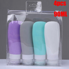 4pcs Silicone Travel Packing Bottle Press Bottle Lotion Shampoo Bath Container