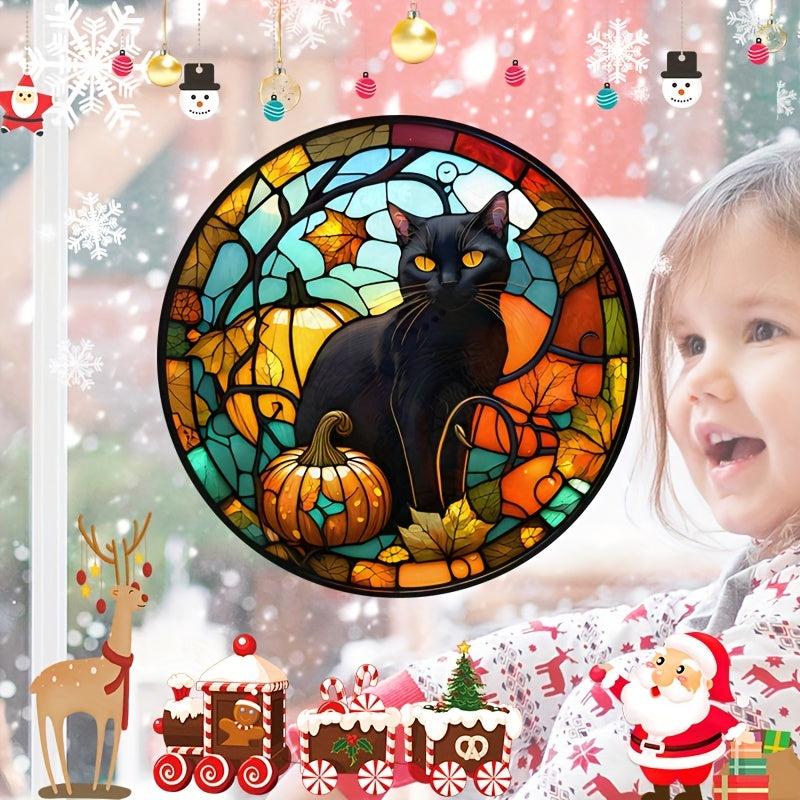 9 inch Halloween Cat Static Cling Glass Sticker Party Decoration