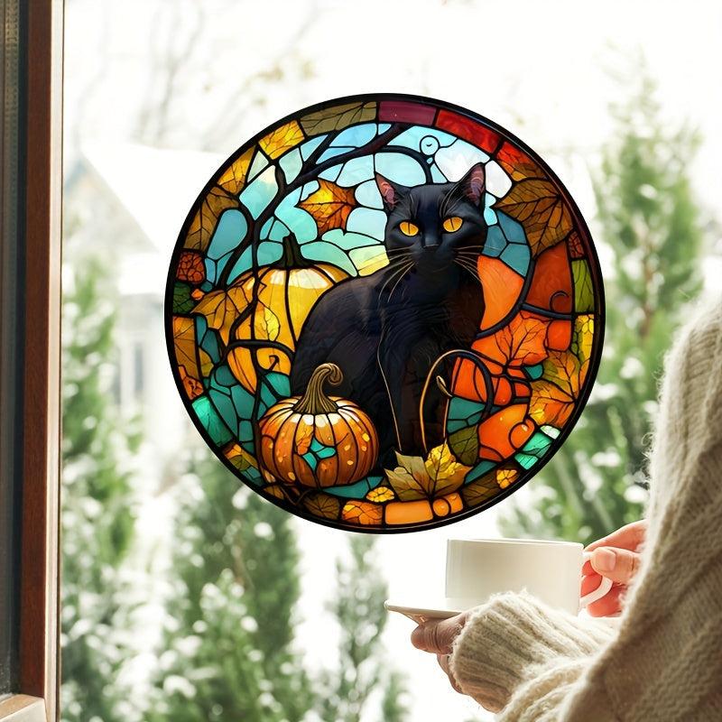 9 inch Halloween Cat Static Cling Glass Sticker Party Decoration