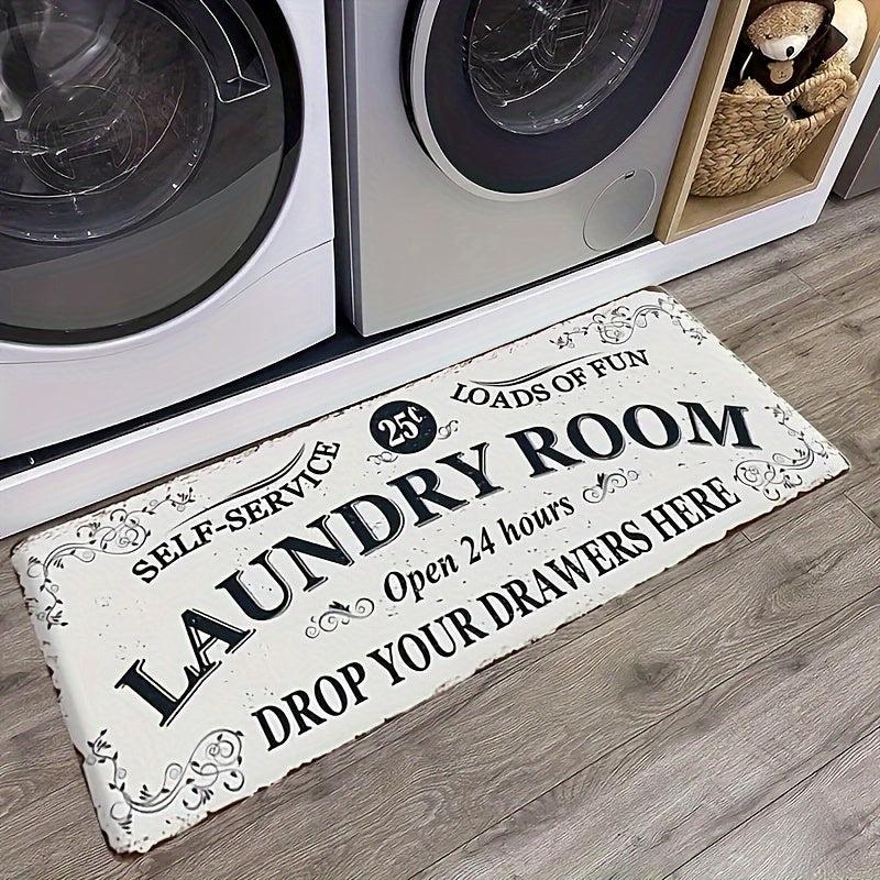 Waterproof Laundry Room Runner Rug Non Slip Dirt Resistant Machine Washable