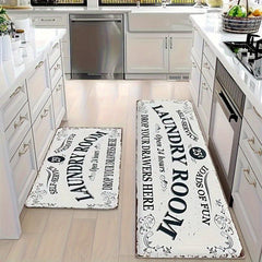 Waterproof Laundry Room Runner Rug Non Slip Dirt Resistant Machine Washable