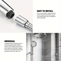 LED Light Shower Head Temperature Sensor Bathroom Accessories