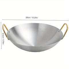 Hotel Double eared Small Pot Stainless Steel Non stick Dry Pot