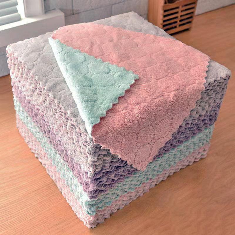 5 Pack Coral Velvet Towels for Kitchen & Bathroom Cleaning