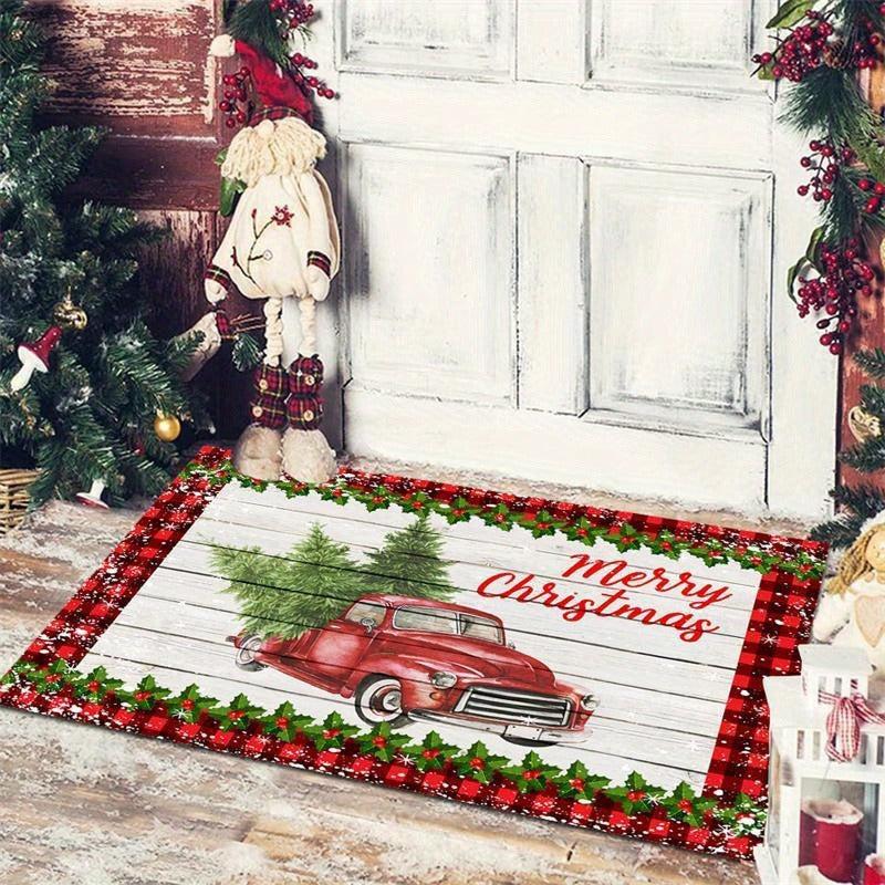 Christmas Door Mat Santa Snowman Non-slip Absorbent Carpet Decoration