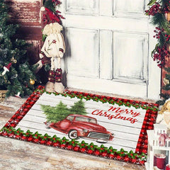 Christmas Door Mat Santa Snowman Non-slip Absorbent Carpet Decoration