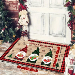 Christmas Door Mat Santa Snowman Non-slip Absorbent Carpet Decoration
