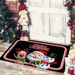 Christmas Door Mat Santa Snowman Non-slip Absorbent Carpet Decoration