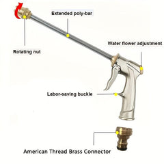 Adjustable High Pressure Water Gun for Car Wash Garden Irrigation
