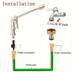 Adjustable High Pressure Water Gun for Car Wash Garden Irrigation
