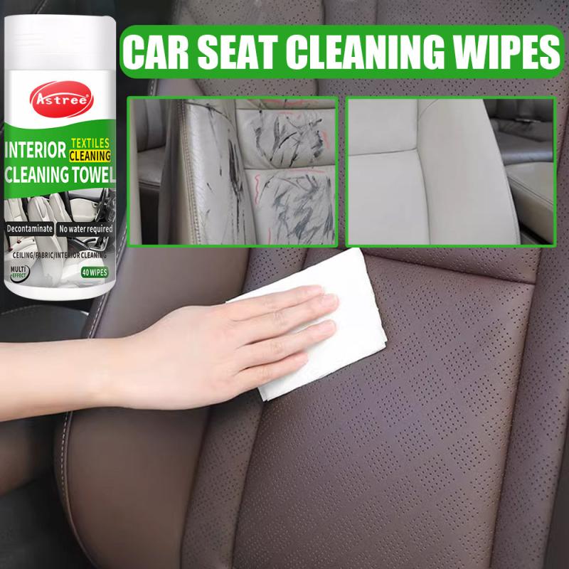 Car Wipes 40pcs Multifunctional Cleaning Leather Interior Steering Wheel Care