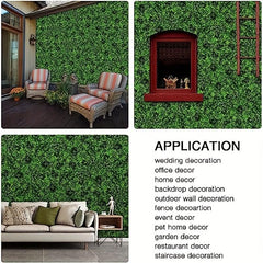 Artificial Grass Wall Panel Faux Shrubs Fence Mat Room Wall Decoration Panel