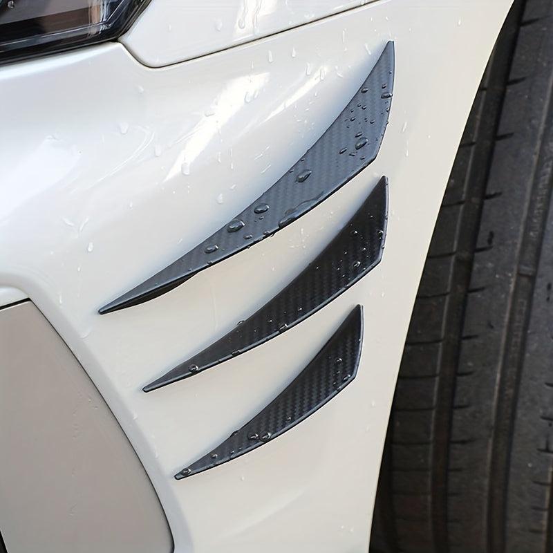 6pcs Racing Carbon Fiber Pattern Spoiler Kit Car Bumper Protection
