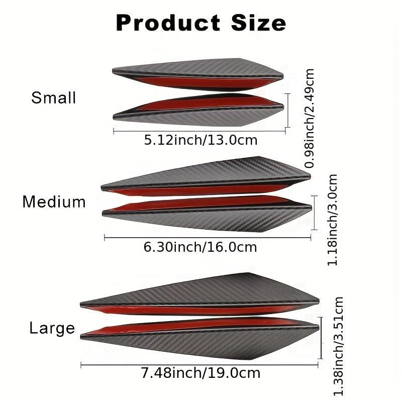 6pcs Racing Carbon Fiber Pattern Spoiler Kit Car Bumper Protection