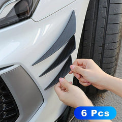 6pcs Racing Carbon Fiber Pattern Spoiler Kit Car Bumper Protection