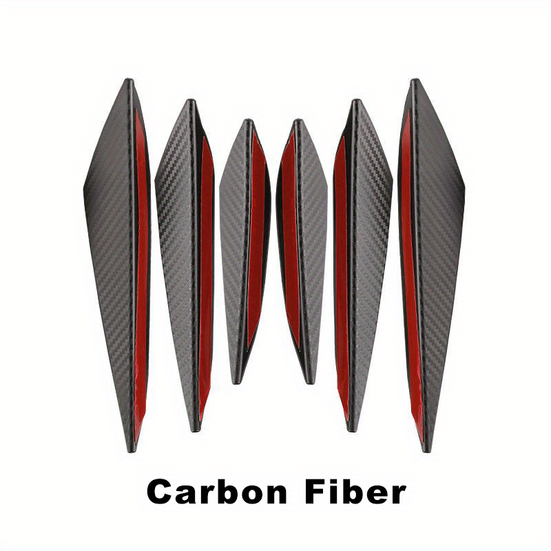 6pcs Racing Carbon Fiber Pattern Spoiler Kit Car Bumper Protection