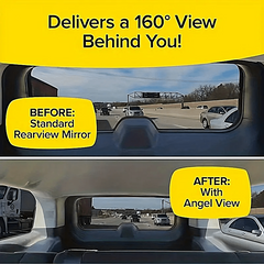 Car Wide Angle Rearview Mirror Curved Interior Large Field Of View