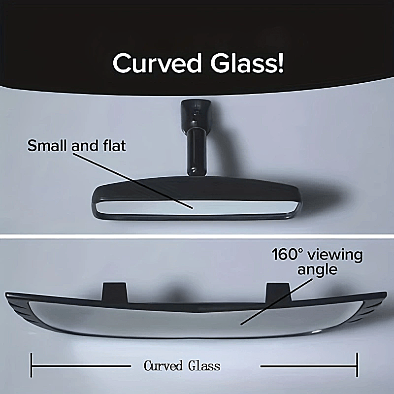Car Wide Angle Rearview Mirror Curved Interior Large Field Of View