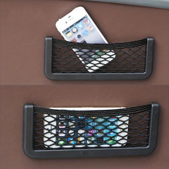 Car Organizer Storage Bag Auto Paste Net Pocket Phone Holder Car Accessories