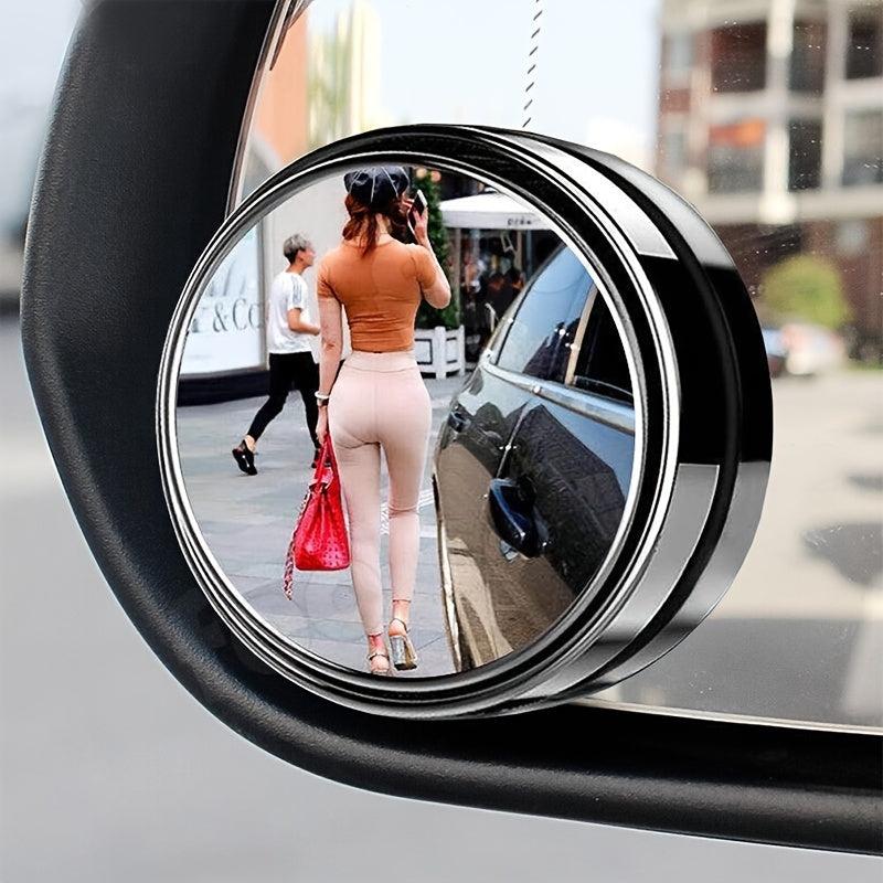 2pcs Round Mirror Blind Spot Mirrors Wide Angle Stick On Rearview Mirrors