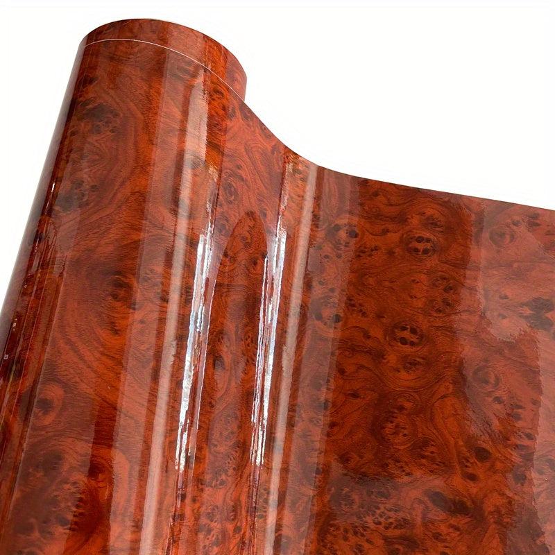 Glossy Wood Grain Vinyl Car Wrap 50cmx300cm Self Adhesive Decal Film