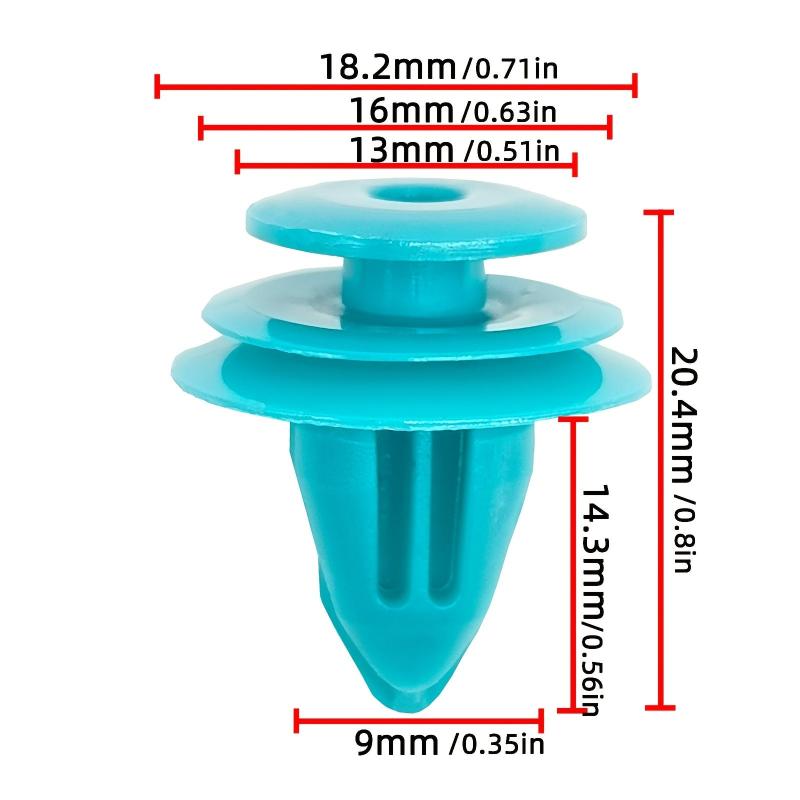 50pcs Car Door Panel Clip Fastener & Green Rivet Retainer