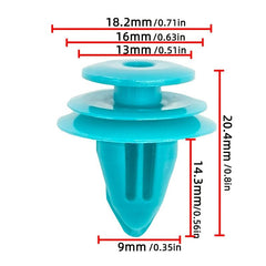 50pcs Car Door Panel Clip Fastener & Green Rivet Retainer