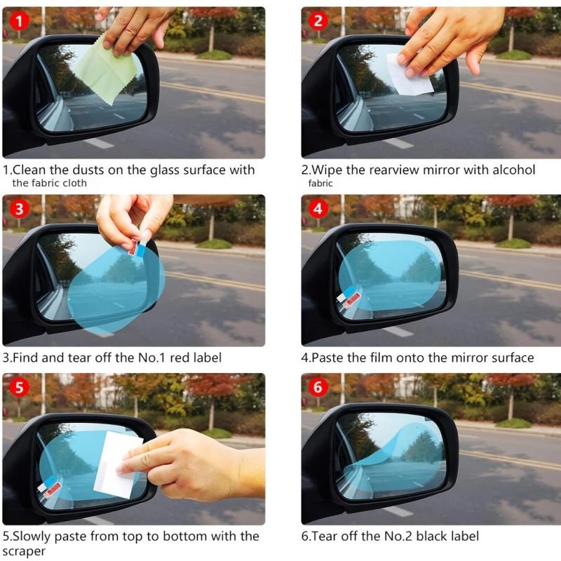 2pcs Car Anti Rain Clear Film Rear Lenses Protection 100x145mm Car Sticker