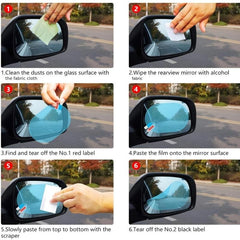 2pcs Car Anti Rain Clear Film Rear Lenses Protection 100x145mm Car Sticker