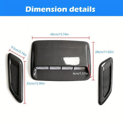 3pcs Car Air Flow Intake Hood Scoop Vent Bonnet Decorative Cover