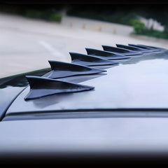 10pcs Carbon Fiber Car Spoiler Shark Fin Universal Roof Tail Wing Sticker