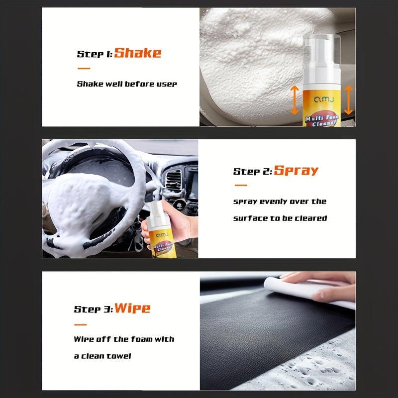 Foam Cleaner for Car & Home Interiors - Leather, Trim, Steering Wheel