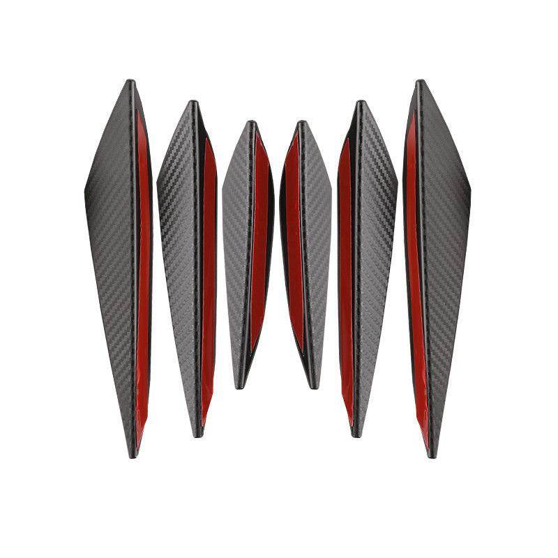 6Pcs Car Bumper Spoiler Protector Carbon Fiber Corner Guard