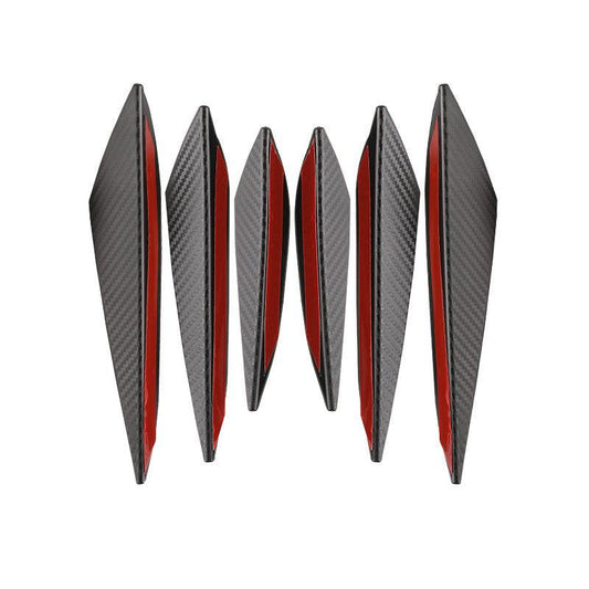 6Pcs Car Bumper Spoiler Protector Carbon Fiber Corner Guard