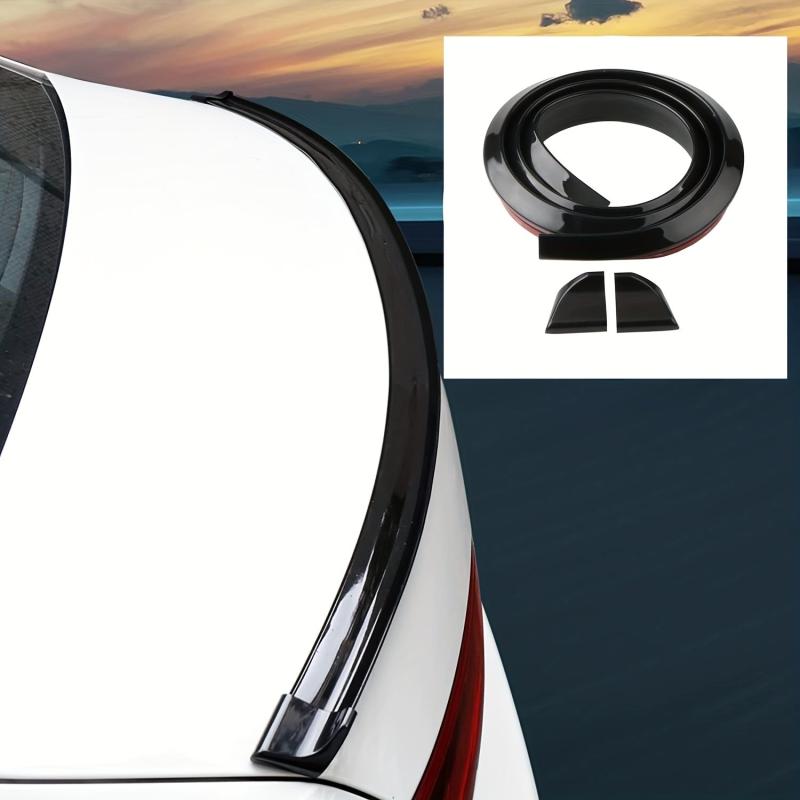 Universal Red Fiber Trunk Spoiler Lip Kit Car Rear Window Roof Spoiler