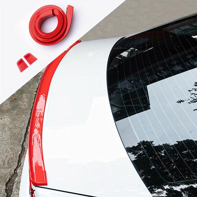 Universal Red Fiber Trunk Spoiler Lip Kit Car Rear Window Roof Spoiler