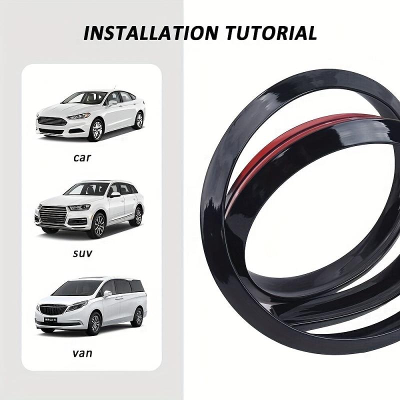 Universal Red Fiber Trunk Spoiler Lip Kit Car Rear Window Roof Spoiler