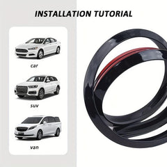 Universal Red Fiber Trunk Spoiler Lip Kit Car Rear Window Roof Spoiler