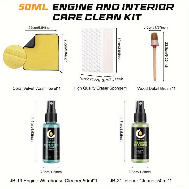 Car Engine and Interior Care Kit 50-200ml Cleaner