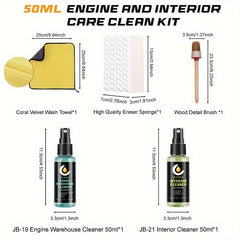 Car Engine and Interior Care Kit 50-200ml Cleaner