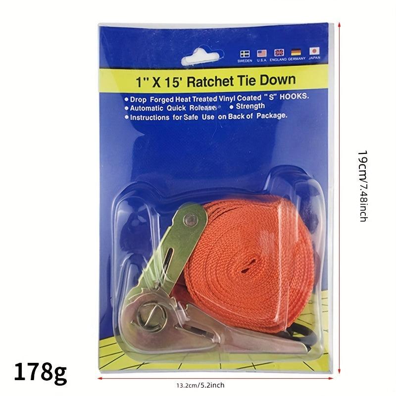 Car Tension Rope Tie Down Strap Ratchet Belt Luggage Bag Cargo Lashing