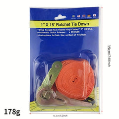 Car Tension Rope Tie Down Strap Ratchet Belt Luggage Bag Cargo Lashing