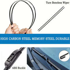 Universal Hybrid Wiper Blades 12-26 Windshield Rubber Auto U J Hook Type