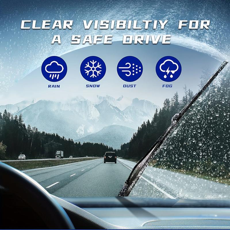 Universal Hybrid Wiper Blades 12-26 Windshield Rubber Auto U J Hook Type