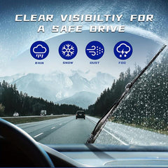 Universal Hybrid Wiper Blades 12-26 Windshield Rubber Auto U J Hook Type