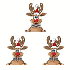 Christmas Window Clings Decals Santa Reindeer Snowman Stickers Car Accessory
