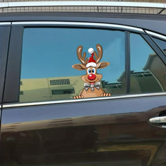 Christmas Window Clings Decals Santa Reindeer Snowman Stickers Car Accessory