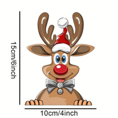 Christmas Window Clings Decals Santa Reindeer Snowman Stickers Car Accessory