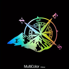 1PC Mountain Compass Stickers For Camper Car Adventure Reflective Decals