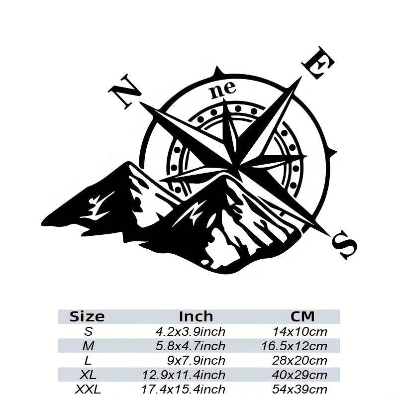 1PC Mountain Compass Stickers For Camper Car Adventure Reflective Decals